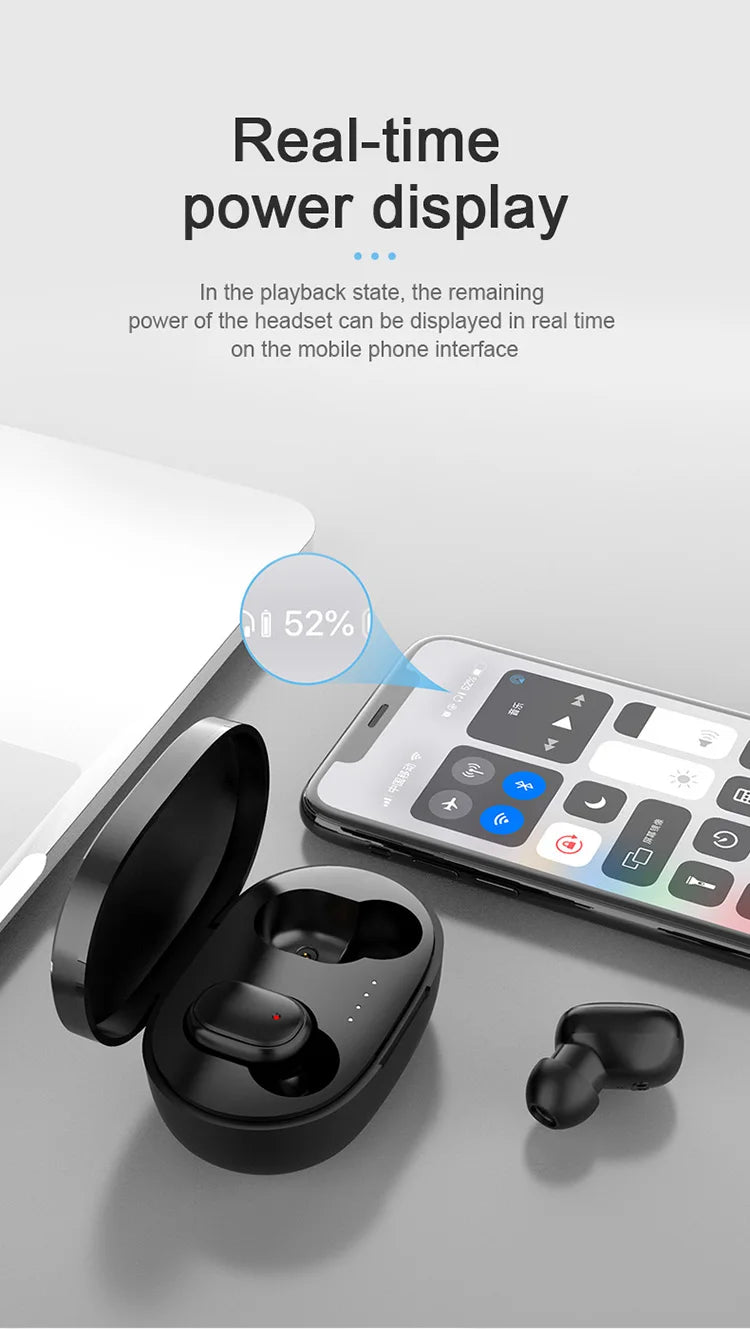 🎧 A6S TWS Wireless Earbuds | Bluetooth 5.0 Headphones 💥 | Stereo Sound 🎶 | IPX5 Sweatproof 💦 | for iPhone/Huawei/Xiaomi 🔋 24H Playtime